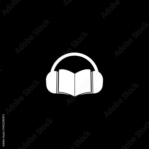 Audio guide  icon isolated on black background