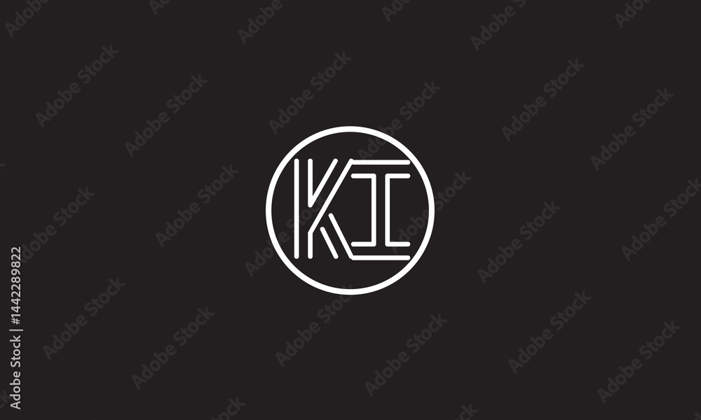 KI, IK, K , I , Abstract Letters Logo Monogram KI, IK, K , I , Abstract Letters Logo Monogram
