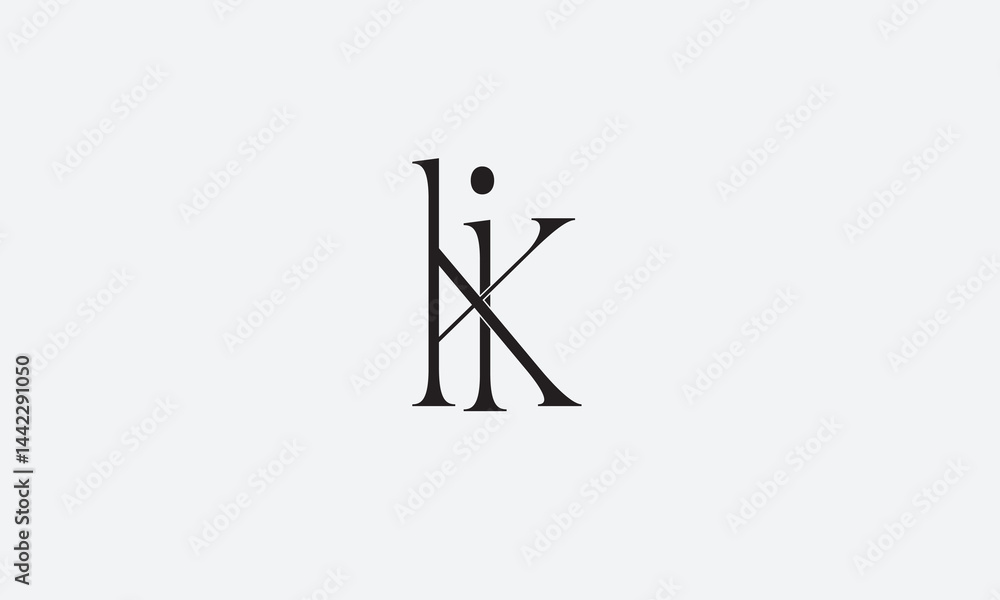 Naklejka premium KI, IK, K , I , Abstract Letters Logo Monogram 