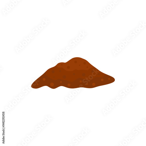 Cartoon pile of soil. Heap of ground for agricultural. Vector illustration