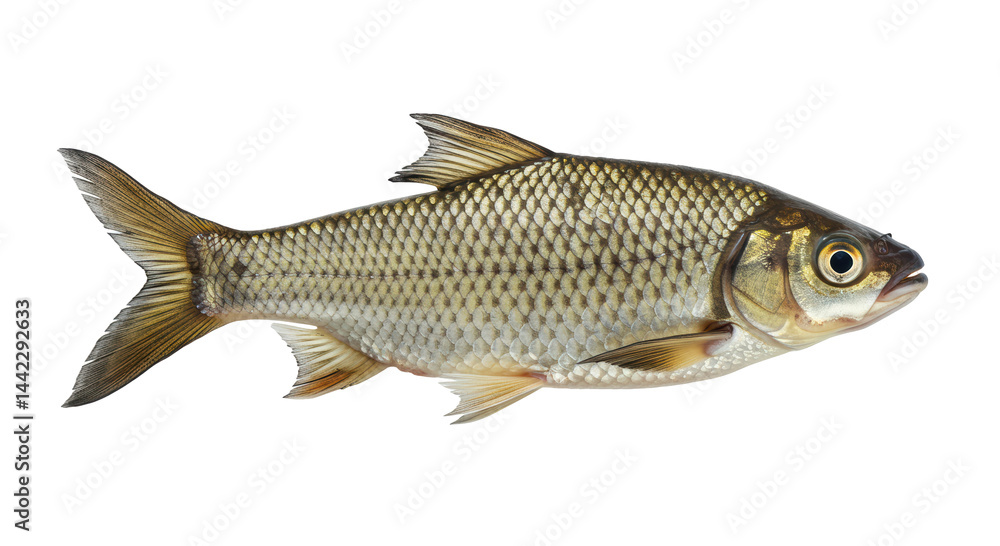 Isolated Freshwater Fish with scales in detailed view for restaurants Isolated Freshwater Fish with scales in detailed view for restaurants