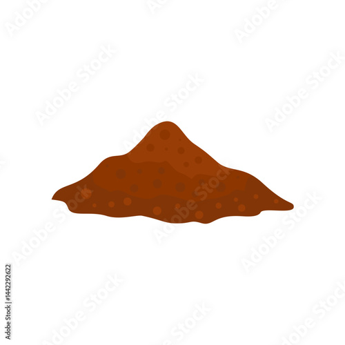 Cartoon pile of soil. Heap of ground for agricultural. Vector illustration