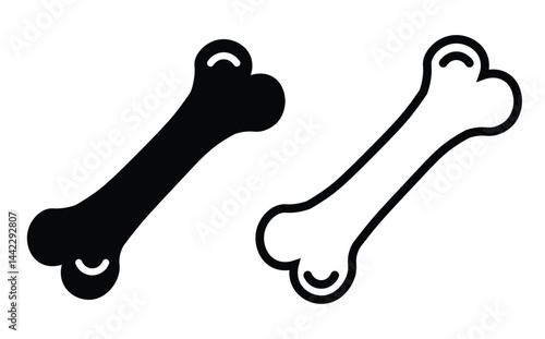 Set of bone vector icons. Bone outline icon. Bone for pet dog. Puppy nutrition. Vector 10 Eps
