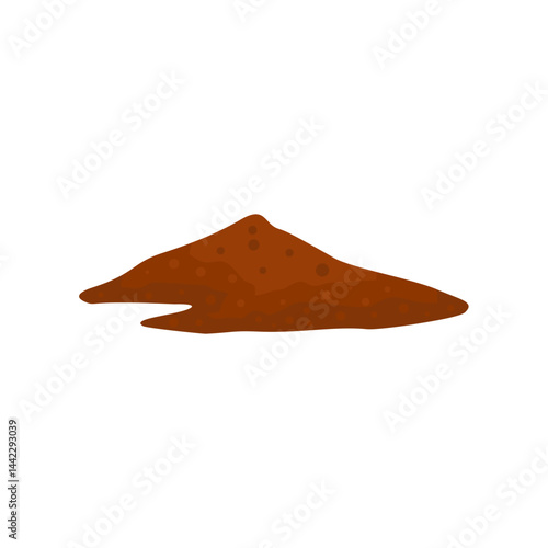 Cartoon pile of soil. Heap of ground for agricultural. Vector illustration