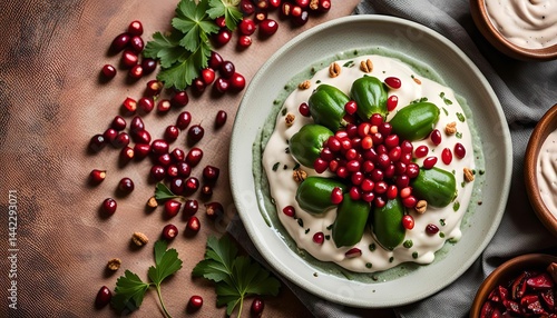 Delicious Green Pepper, Pomegranate and Yogurt Dip