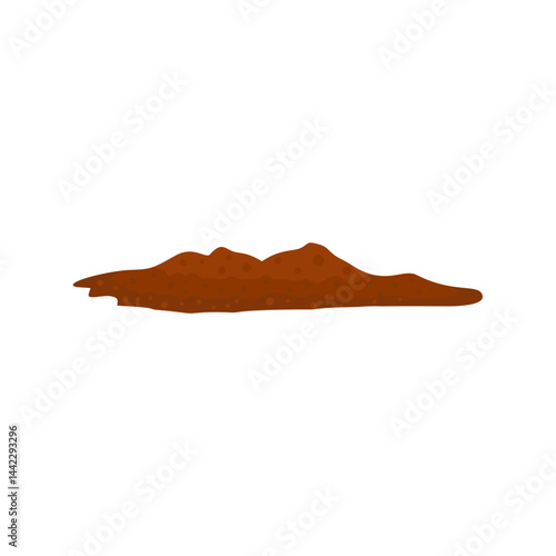 Cartoon pile of soil. Heap of ground for agricultural. Vector illustration