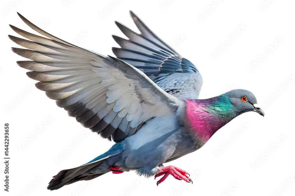 Majestic Pigeon Soaring with Outstretched Wings Against Dark Backdrop, Capturing Bird's Grace. Majestic Pigeon Soaring with Outstretched Wings Against Dark Backdrop, Capturing Bird's Grace.