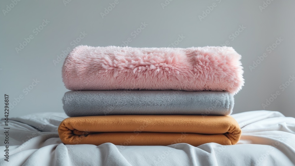 Background featuring neatly folded blankets
