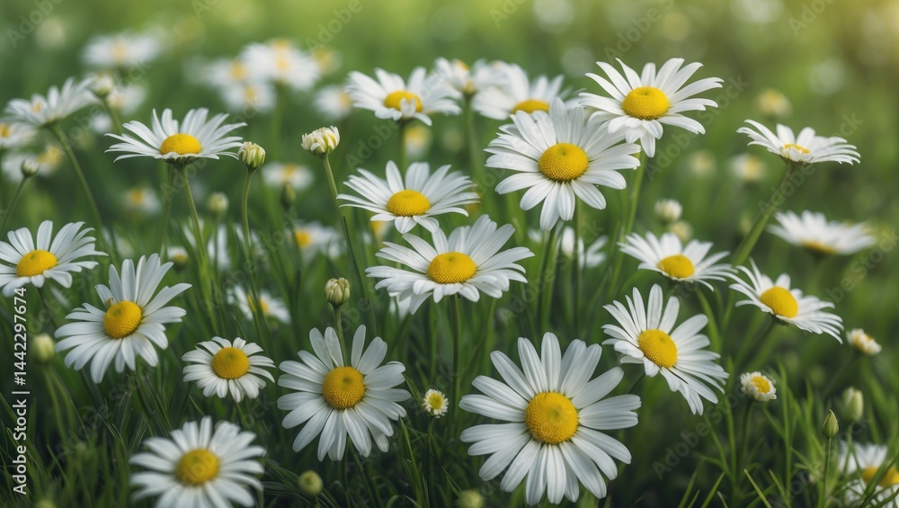 Beautiful chamomile flower field highlighting herbal medicine and aromatherapy with selective focus Beautiful chamomile flower field highlighting herbal medicine and aromatherapy with selective focus