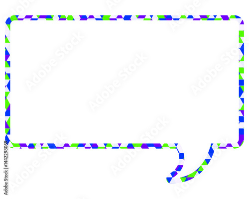 ステンドグラス風吹き出し　三角形模様　四角形
