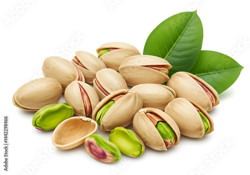 Wallpaper Mural Wholesome split pistachios featuring vibrant green nuts and fresh leaves in a natural food setting Torontodigital.ca