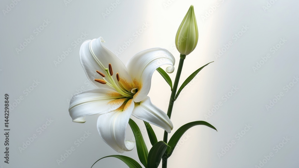 White Lily against a white backdrop White Lily against a white backdrop