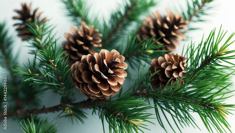 A brown pine cone set on a white surface A brown pine cone set on a white surface