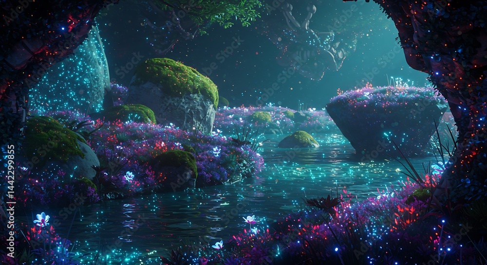Obraz premium Ephemeral Luminescence AI Generated