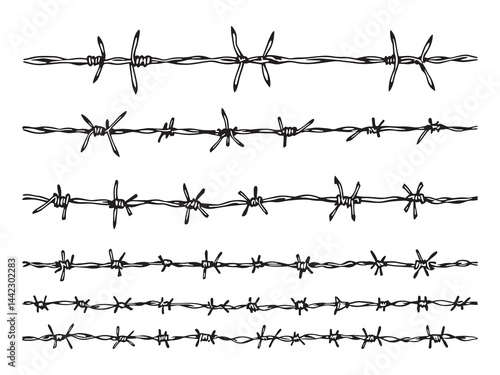 Barbed Wire Simple Outline Drawing Design