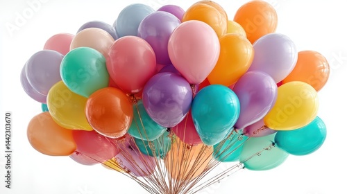 Wallpaper Mural a bunch of colorful balloons tied together on a white isolated background, festive and celebratory design Torontodigital.ca