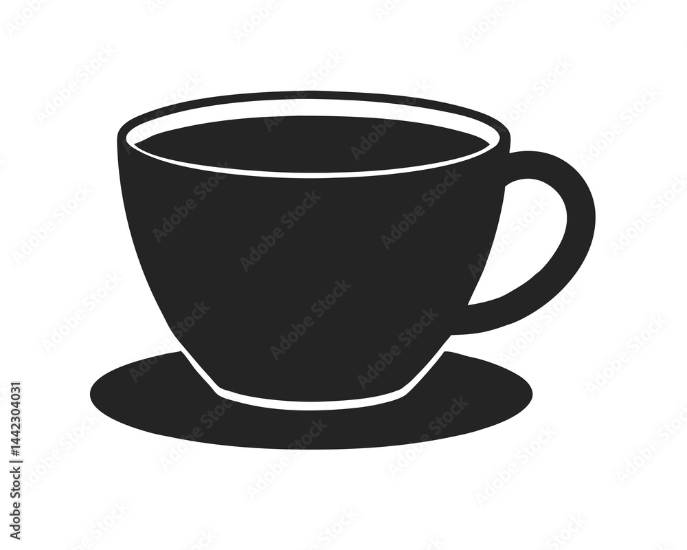 coffee cup icon vector silhouette illustration isolated on white background coffee cup icon vector silhouette illustration isolated on white background