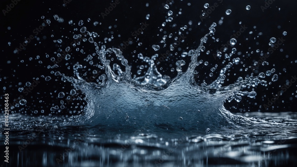 Water splash isolated on a surface Water splash isolated on a surface