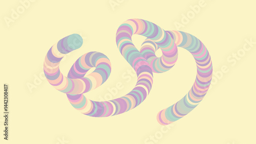colorful wave blending with yellow pastel background