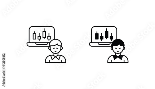 Trader icon design with white background stock illustration