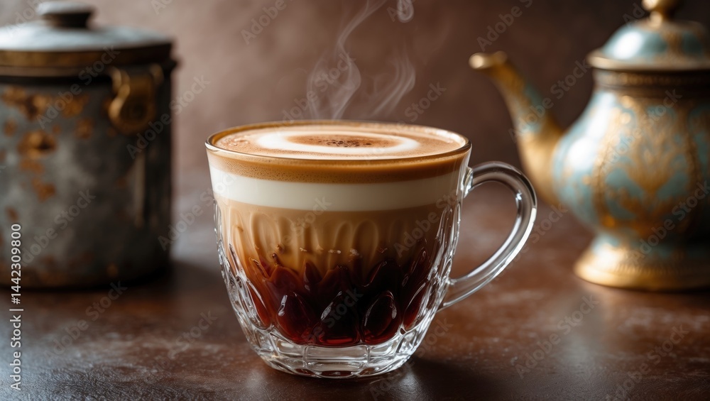 Cozy Warm Red Tea Latte Featuring Smooth and Creamy Milk Foam Cozy Warm Red Tea Latte Featuring Smooth and Creamy Milk Foam