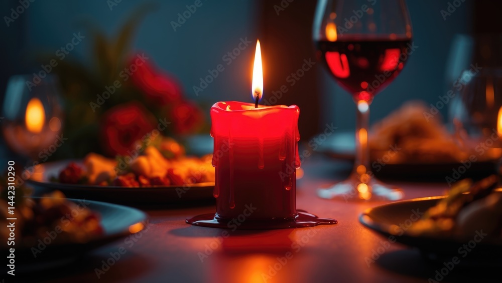 Warm Glow of Candlelight and a Glass of Red Wine Warm Glow of Candlelight and a Glass of Red Wine