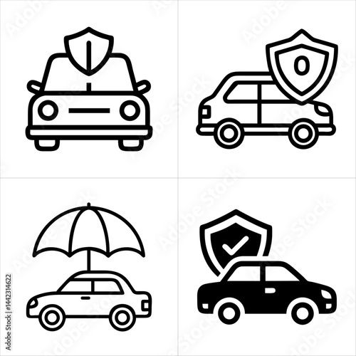 car insurance icon set
