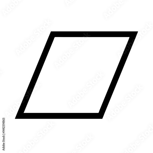 Parallelogram icon on transparent background  