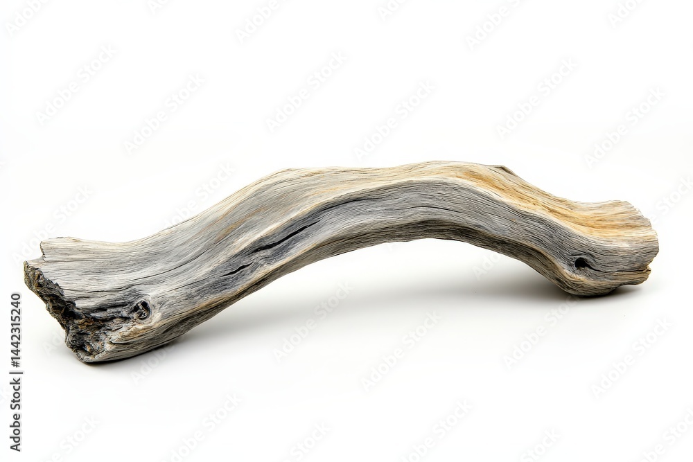 Fototapeta premium A sculpted piece of weathered wood, exhibiting a graceful arch.