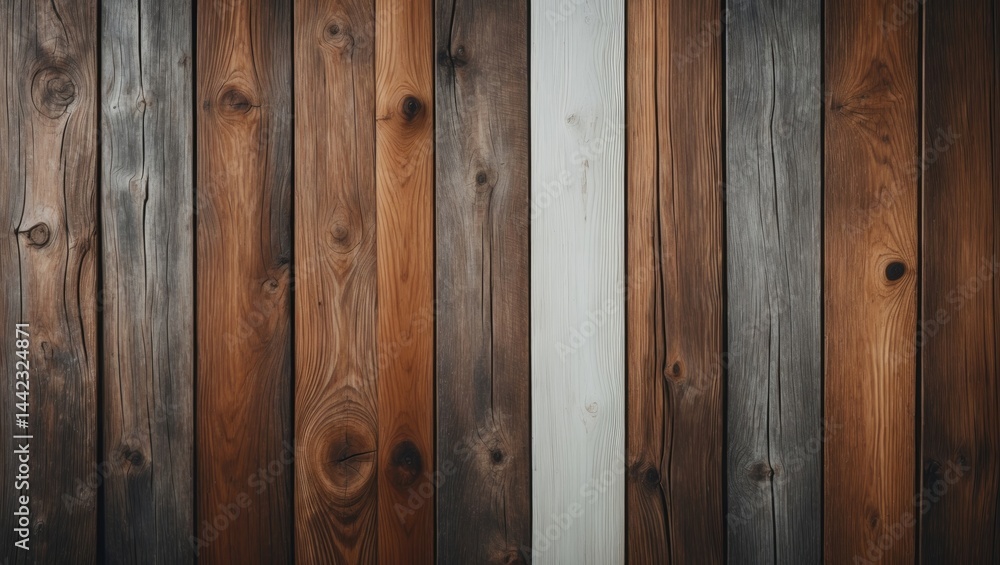 Fototapeta premium Background with isolated brown texture. Variety of wood planks designed for web page decoration, book covers, floor and wall tiles, backgrounds, interiors, office and school boards, and billboards.