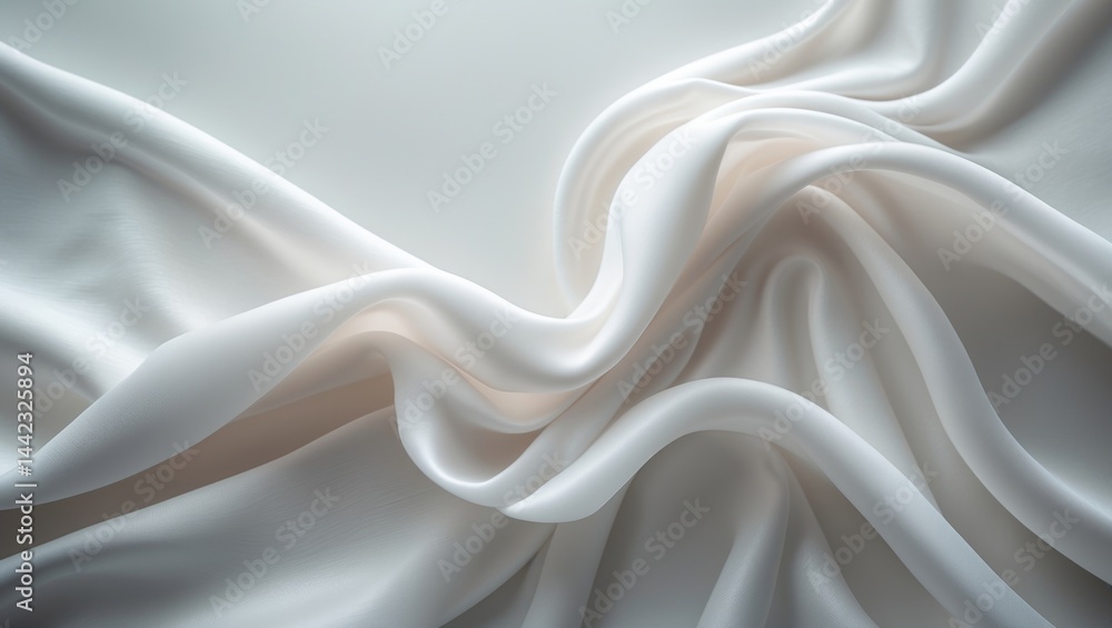 Obraz premium Copy space on a white silk fabric background