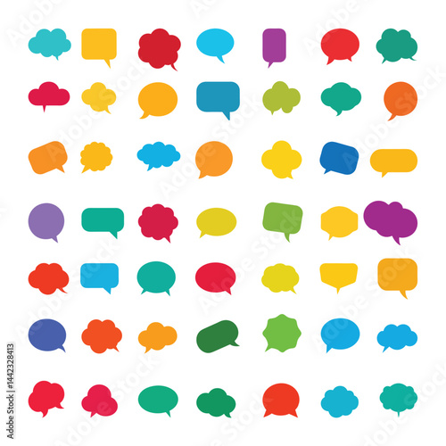 Colorful Speech Bubble Vector Set.