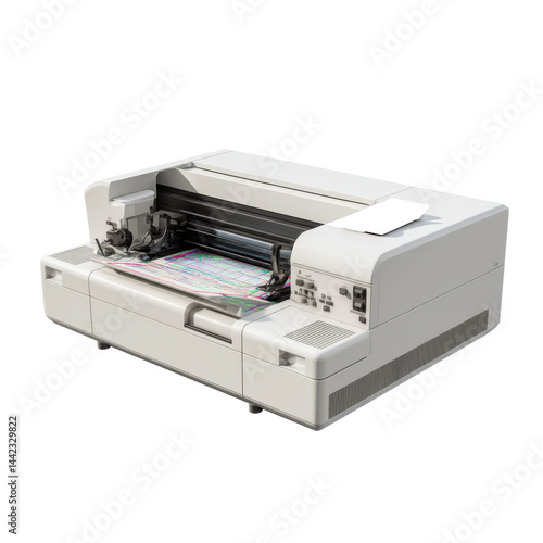 Dot matrix printer, ultra realistic uhd photo, on transparent background