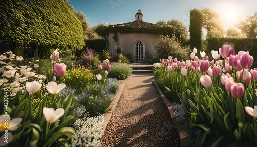 A Sunny Day in a Lush Garden
