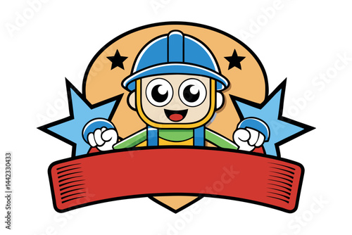 labor union logo featuring tools like a wrench and hammer with a yellow hard hat, ideal for Labor Day or Labour Day celebrations