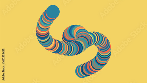 colorful wave blending with yellow background