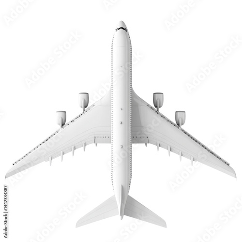 White airplane overhead view abstract background design