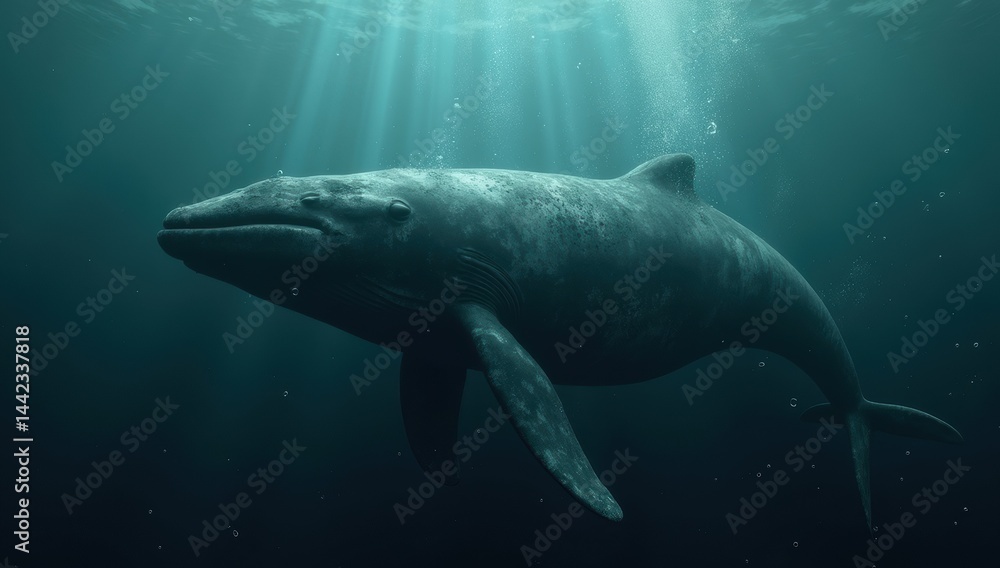 Fototapeta premium Marine Pollution Threatening a Humpback Whale