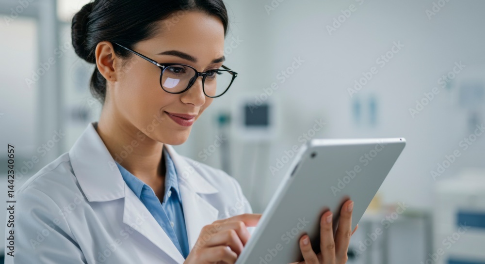 Doctor uses tablet Doctor uses tablet