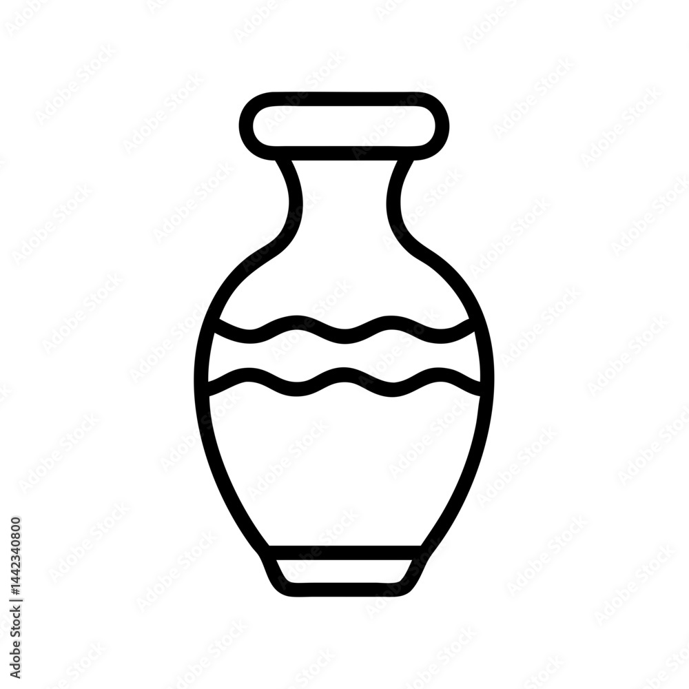 Vase Outline Icon Decorative Object Line Minimal Flower Container Vase Outline Icon Decorative Object Line Minimal Flower Container