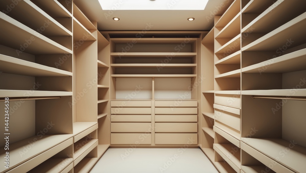 Fototapeta premium Large Wardrobe with Integrated Shelving Units