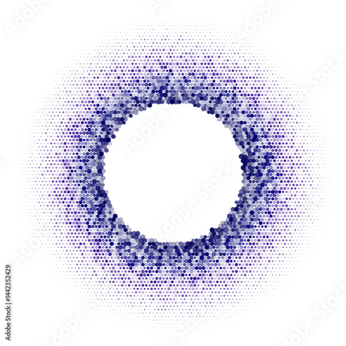 Obraz na płótnie Abstract black halftone dotted background in circle form. Circle halftone dots. Vector illusion illustration w salonie