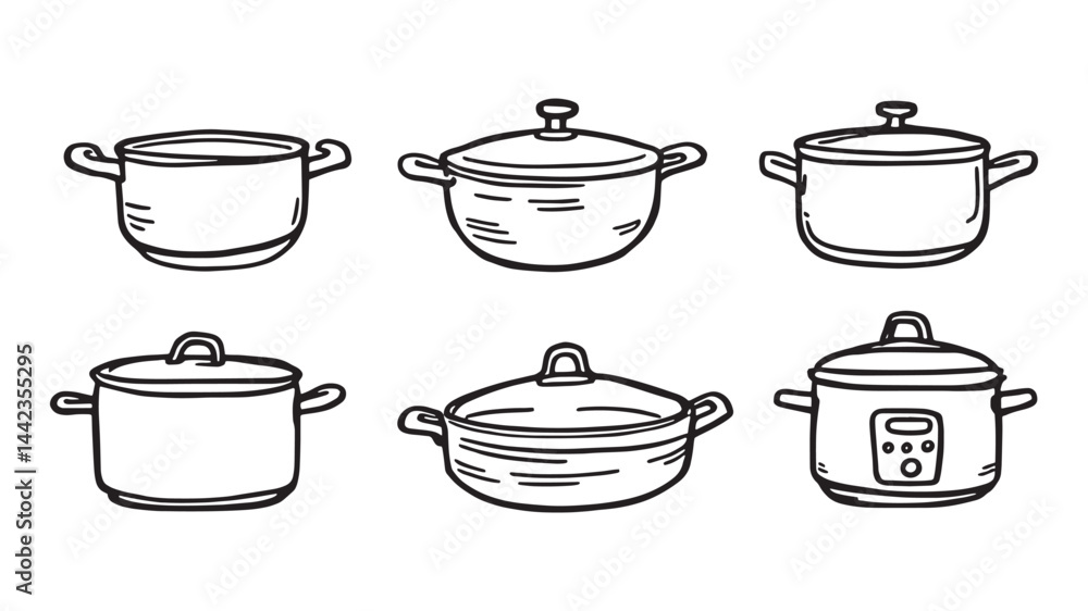 Cooking Pot Vector line art clear outlined cooking essentials image Cooking Pot Vector line art clear outlined cooking essentials image
