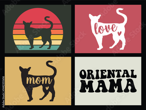 oriental shorthair t shirt design bundle