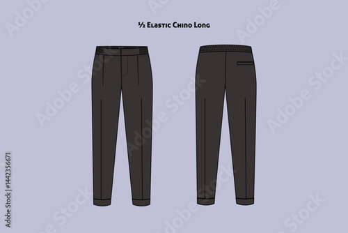 ½ Elastic Chino Long-4