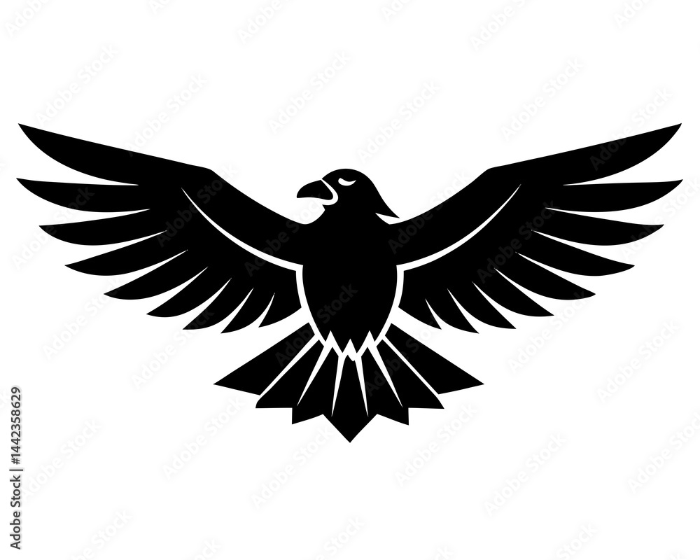 Fototapeta premium Eagle Icon vector silhouette illustration isolated on white background