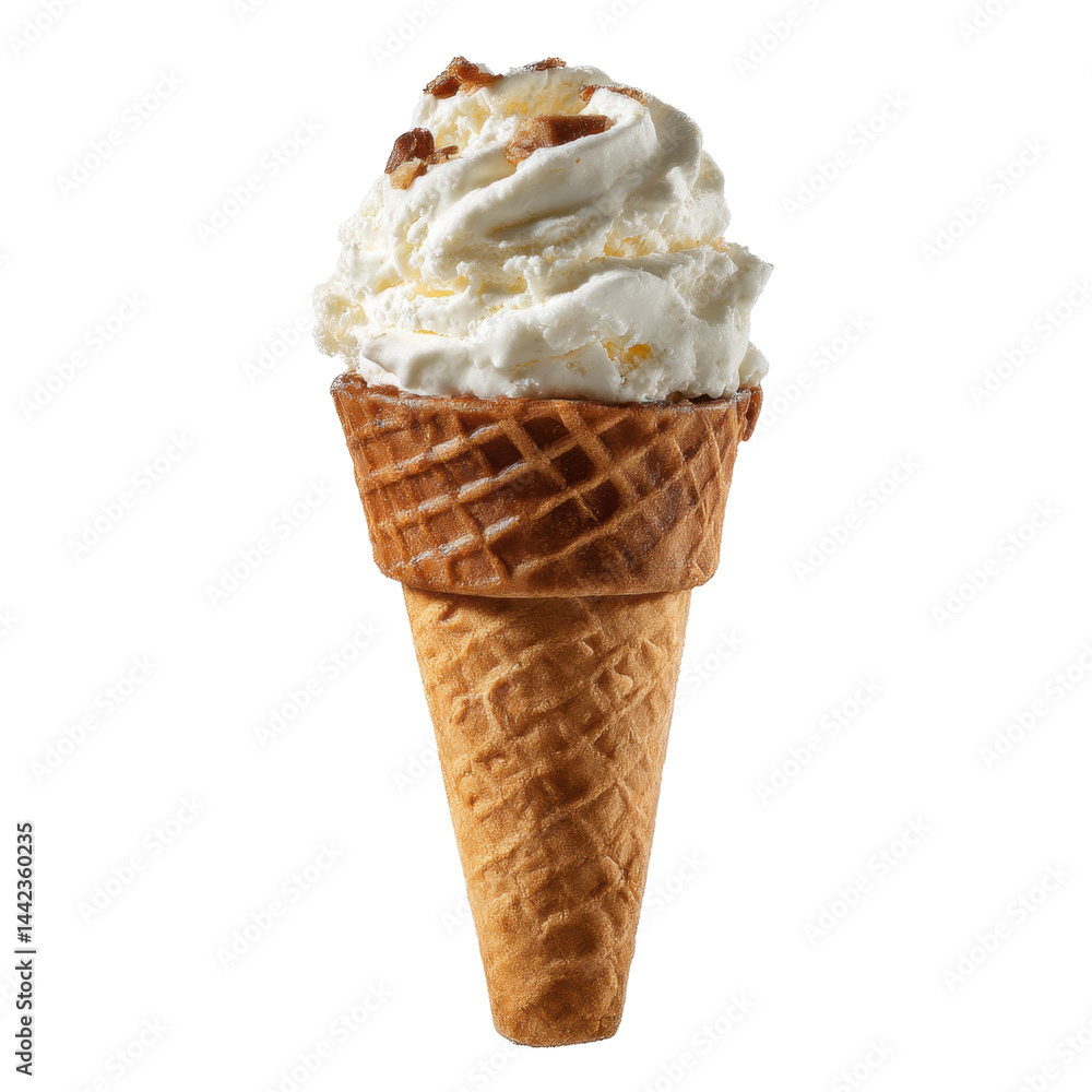 Miniature ice cream cone, on transparent background Miniature ice cream cone, on transparent background