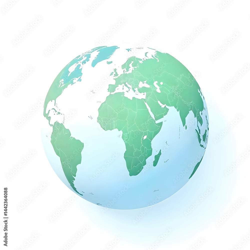 Minimalist Globe Vector on White Background Minimalist Globe Vector on White Background