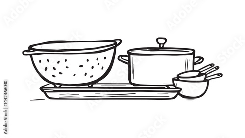 Cookware Line Art simple elegant design line art illustration technique