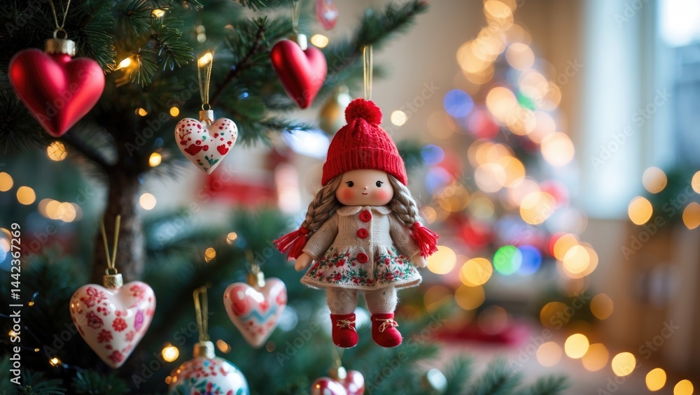 Obraz premium Christmas decor featuring a fir tree